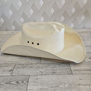 Hat N Hand Fort Worth TX Molded Straw Hat Bullrider Cowboy Hat  Mexico 7 1/2